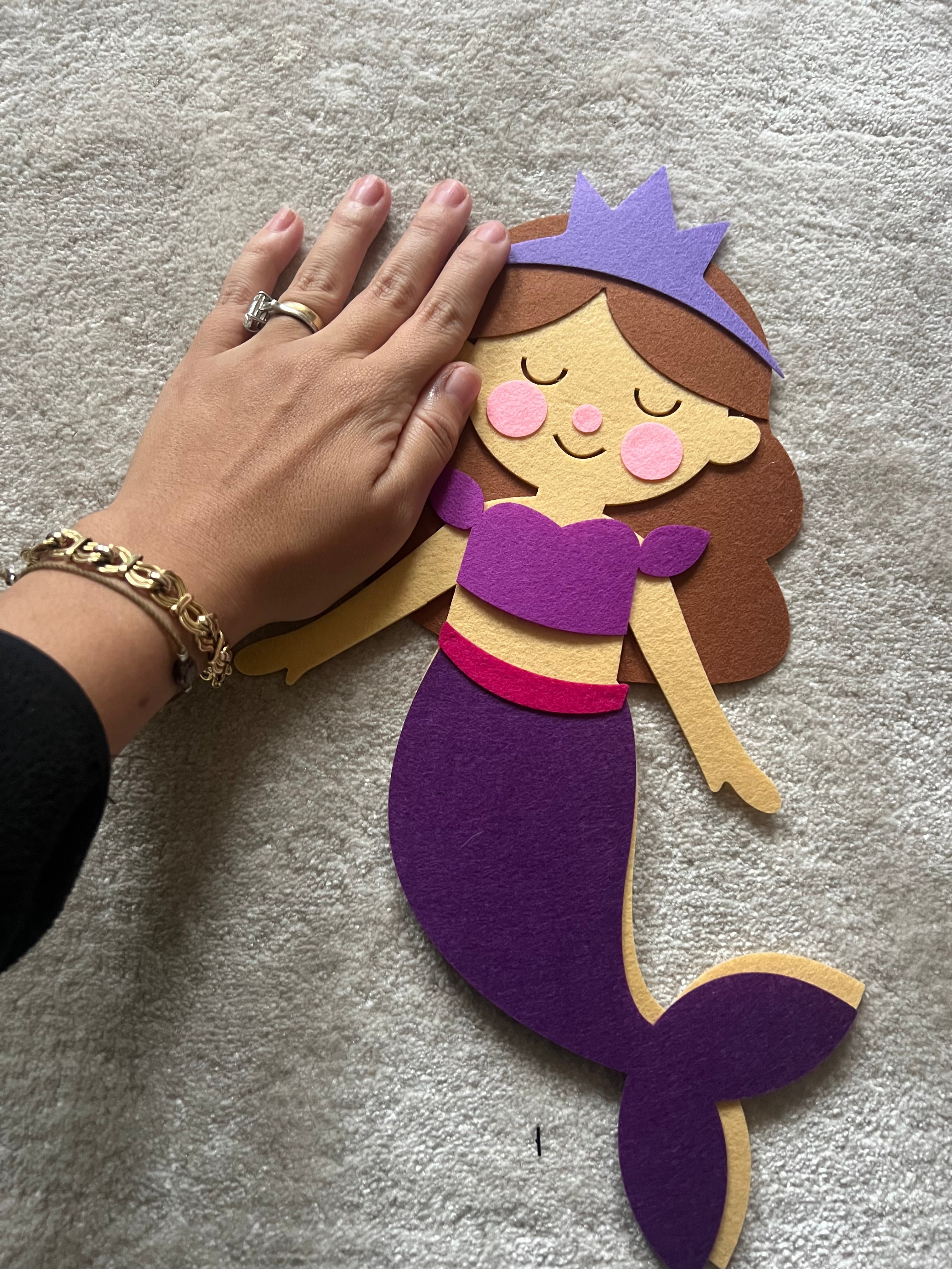 Paste The Mermaid Felt Play Board-Magical Sensory Dress up activity for kids | The Playmakers Co