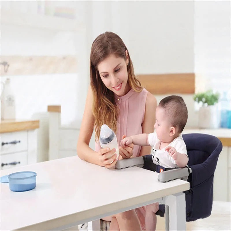 Foldable Baby High Chair - Portable Table Side Feeding Seat