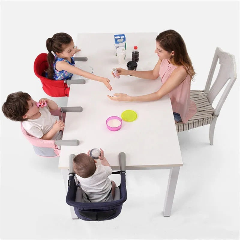 Foldable Baby High Chair - Portable Table Side Feeding Seat