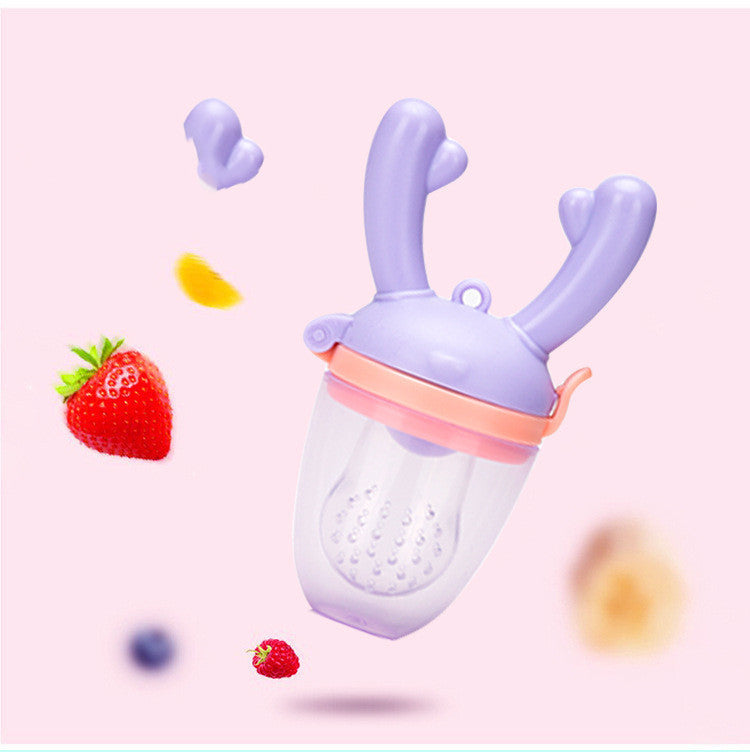 Baby Fruit Feeder Silicone Bite Bag – BPA-Free Piglet & Deer