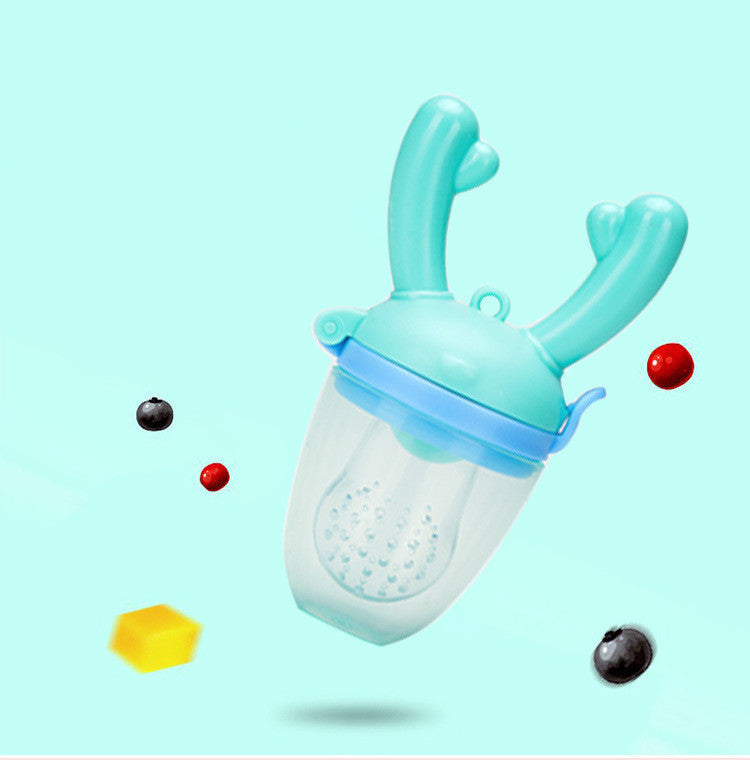 Baby Fruit Feeder Silicone Bite Bag – BPA-Free Piglet & Deer