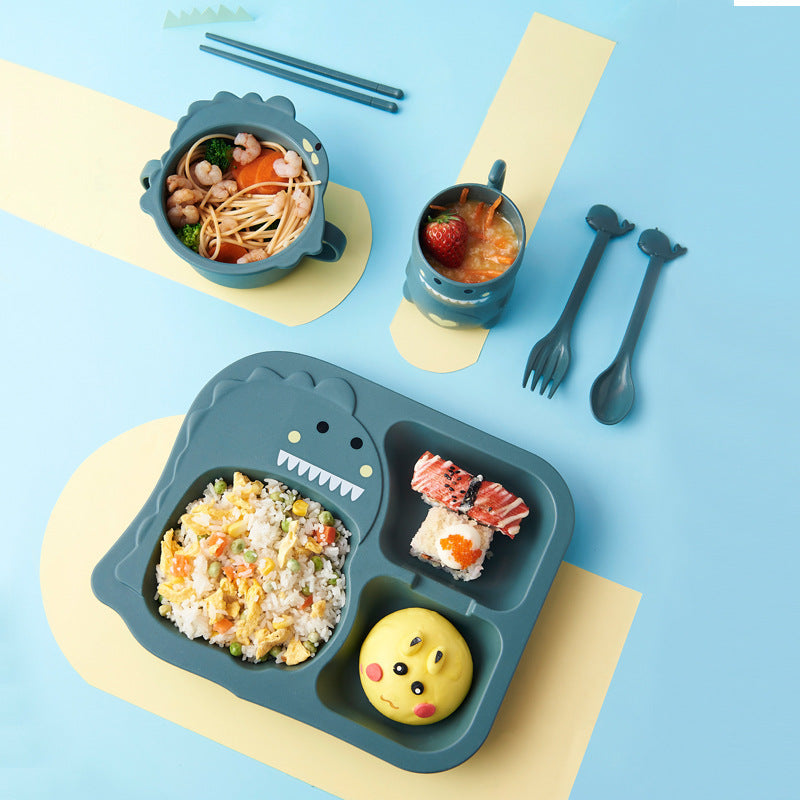 Nurrs Baby Cartoon Dinosaur Tableware Set – Durable, Child-Safe Dinnerware Design | Fun & Practical Mealtime Essentials for Kids & Toddlers