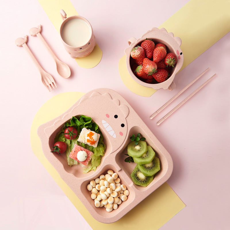 Nurrs Baby Cartoon Dinosaur Tableware Set – Durable, Child-Safe Dinnerware Design | Fun & Practical Mealtime Essentials for Kids & Toddlers