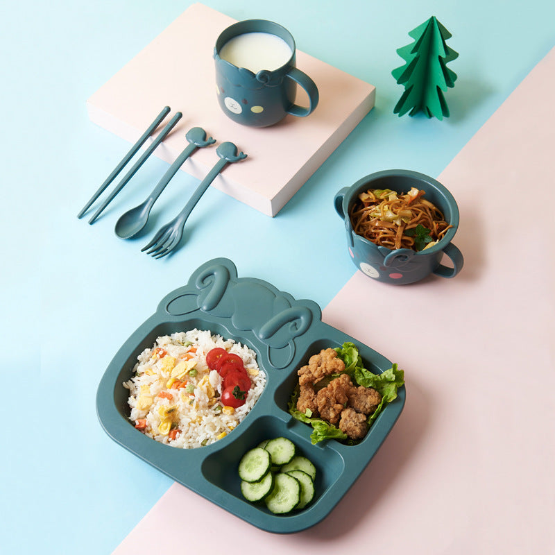 Nurrs Baby Cartoon Dinosaur Tableware Set – Durable, Child-Safe Dinnerware Design | Fun & Practical Mealtime Essentials for Kids & Toddlers