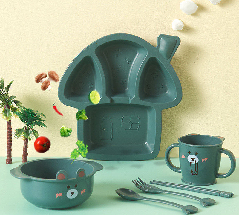 Nurrs Baby Cartoon Dinosaur Tableware Set – Durable, Child-Safe Dinnerware Design | Fun & Practical Mealtime Essentials for Kids & Toddlers