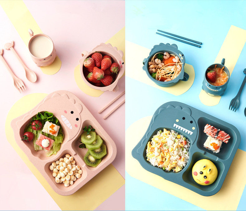 Nurrs Baby Cartoon Dinosaur Tableware Set – Durable, Child-Safe Dinnerware Design | Fun & Practical Mealtime Essentials for Kids & Toddlers