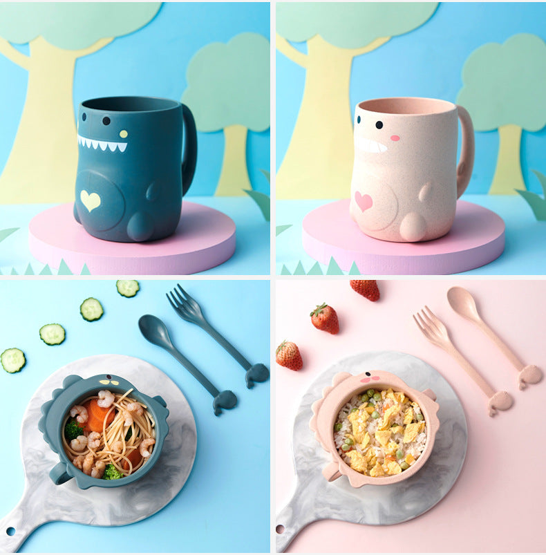 Nurrs Baby Cartoon Dinosaur Tableware Set – Durable, Child-Safe Dinnerware Design | Fun & Practical Mealtime Essentials for Kids & Toddlers