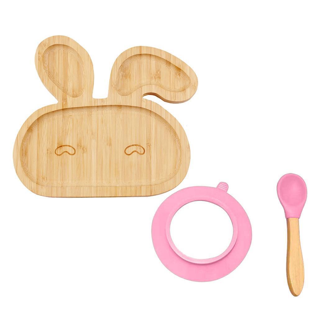BubblyJoy Bamboo Baby Bowl Set - Non-Toxic Toddler Feeding Kit