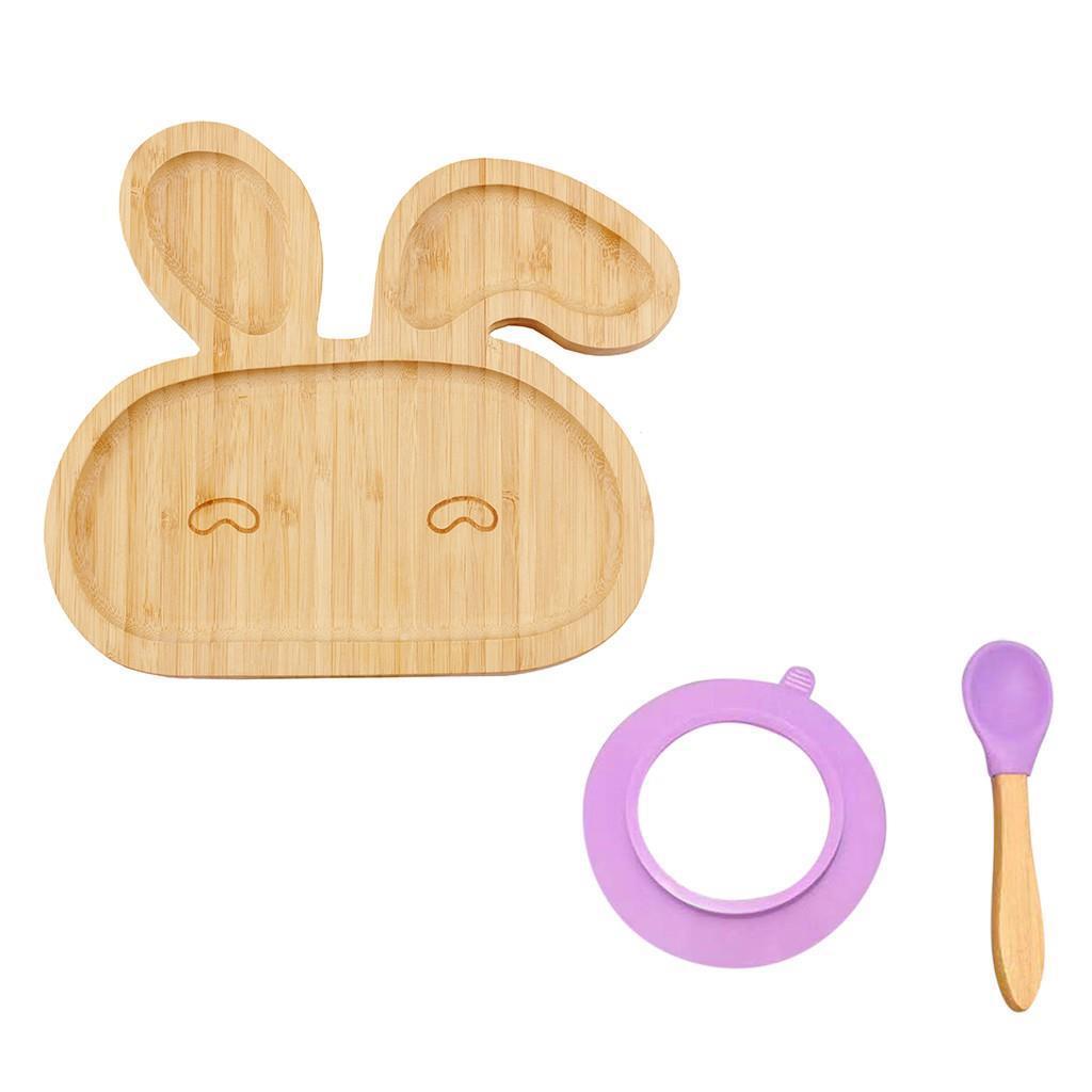 BubblyJoy Bamboo Baby Bowl Set - Non-Toxic Toddler Feeding Kit