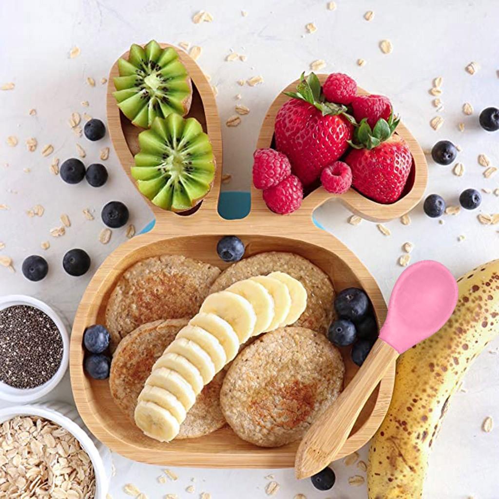 BubblyJoy Bamboo Baby Bowl Set - Non-Toxic Toddler Feeding Kit