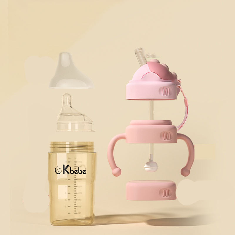 Kbebe Baby Straw Bottle Set - BPA-Free 280mL Feeding Kit