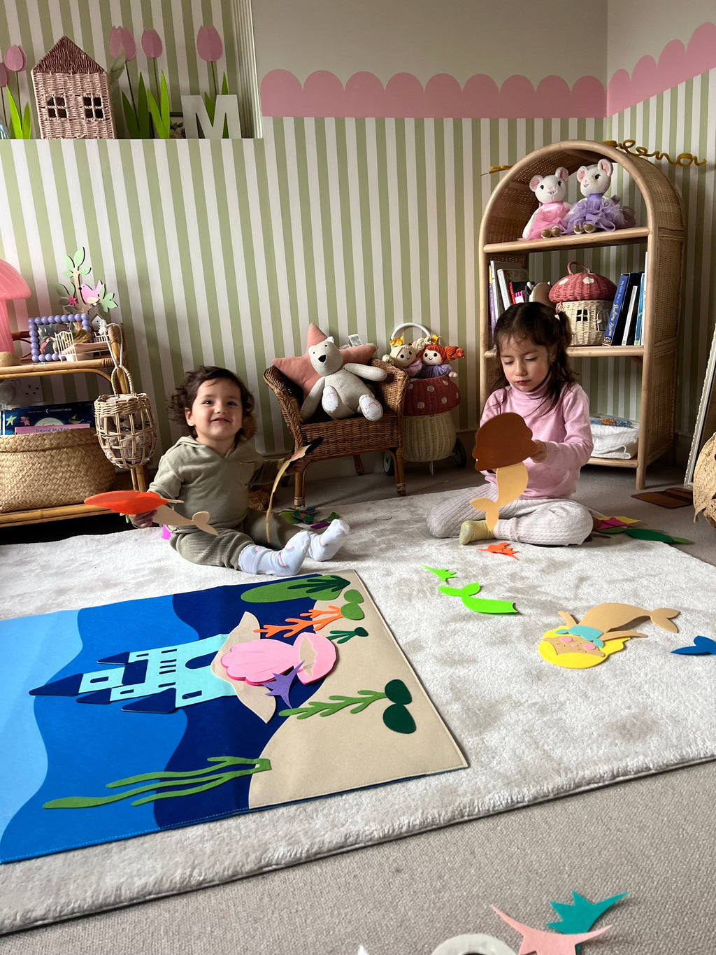 Paste The Mermaid Felt Play Board-Magical Sensory Dress up activity for kids | The Playmakers Co