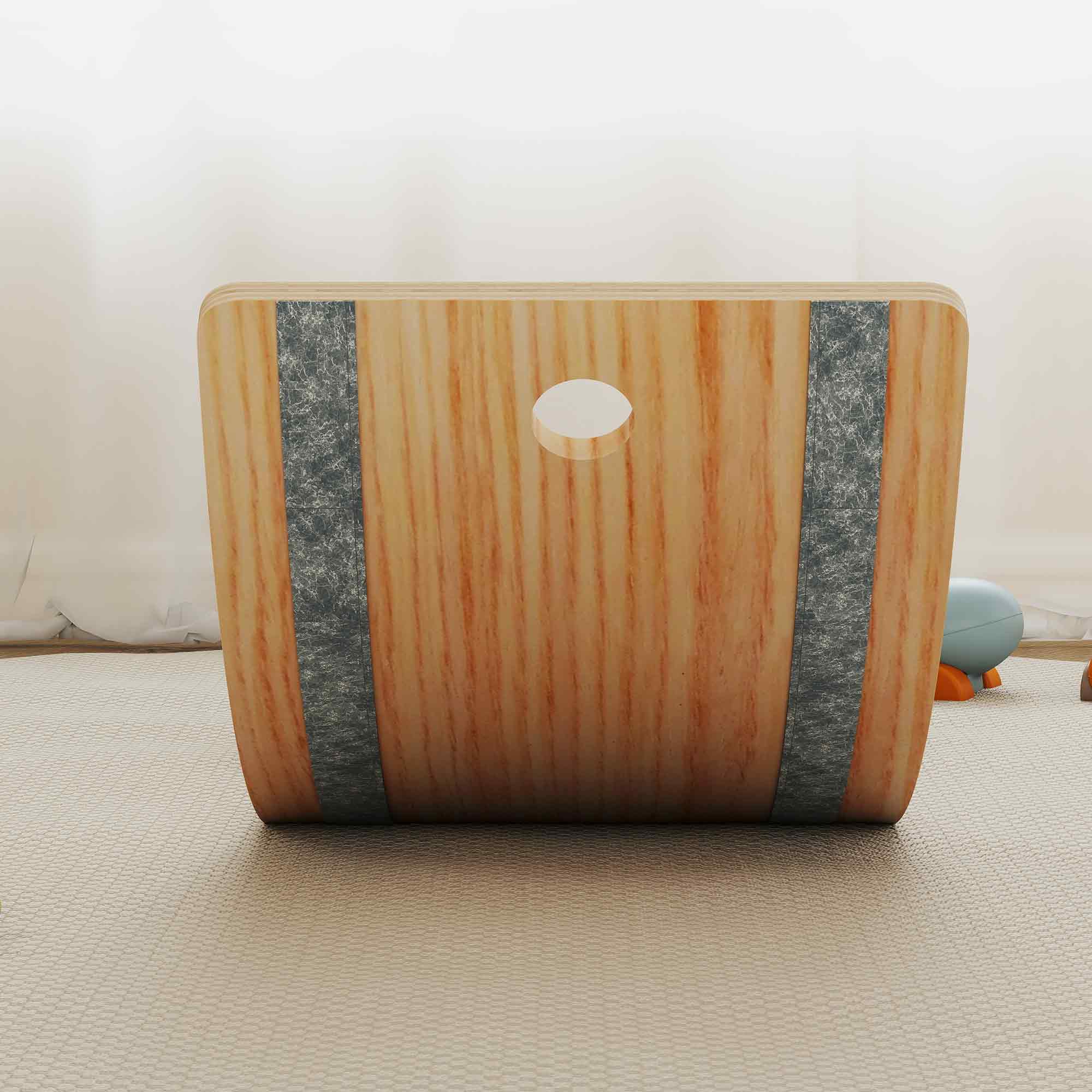 AIYAPLAY Kids Wooden Balance Board with Rope, Wooden Wobble Board with Felt for Sensory Play, for Toddler 3-6 Years Old