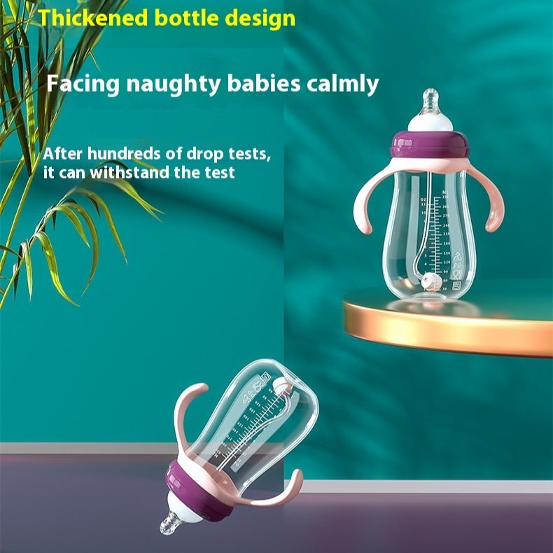 Baby Straw Bottle with Handles - Wide Mouth PP Plastic Sippy Cup