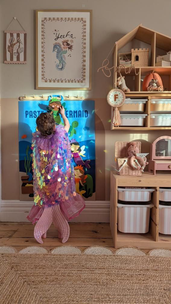 Paste The Mermaid Felt Play Board-Magical Sensory Dress up activity for kids | The Playmakers Co