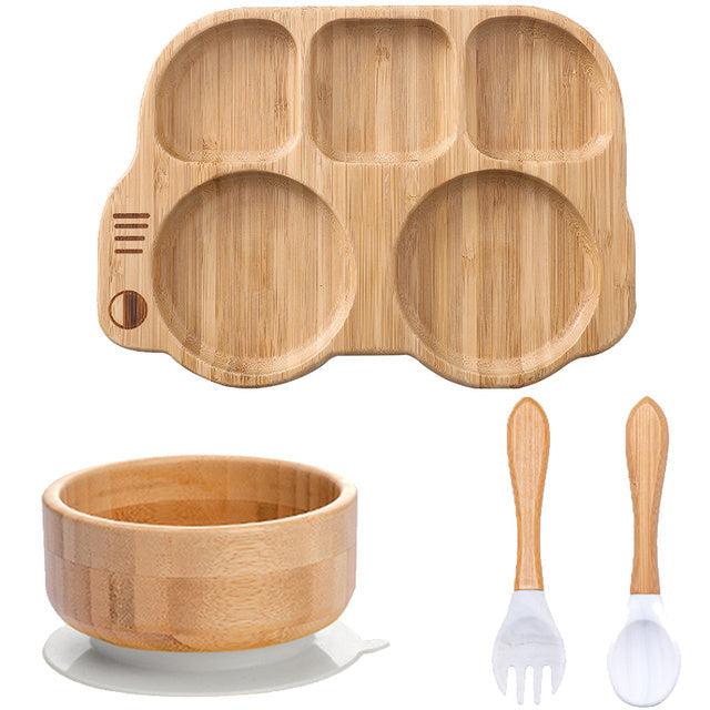 SnuggleSprout Wooden Feeding Bowl – Safe Natural Baby Tableware