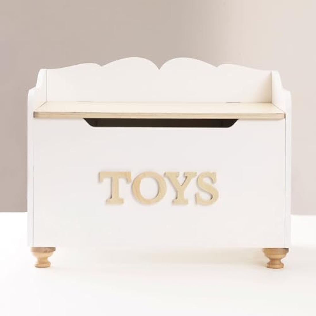 Le Toy Van - Kids Toy Box for Kids Toys White Wooden - Storage Box with Lid for Toddler Toys - Wooden Toy Chest - Age 3 Years +