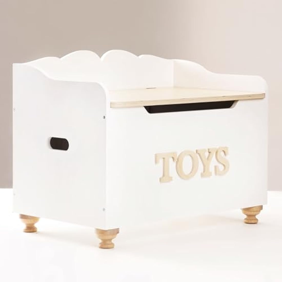 Le Toy Van - Kids Toy Box for Kids Toys White Wooden - Storage Box with Lid for Toddler Toys - Wooden Toy Chest - Age 3 Years +