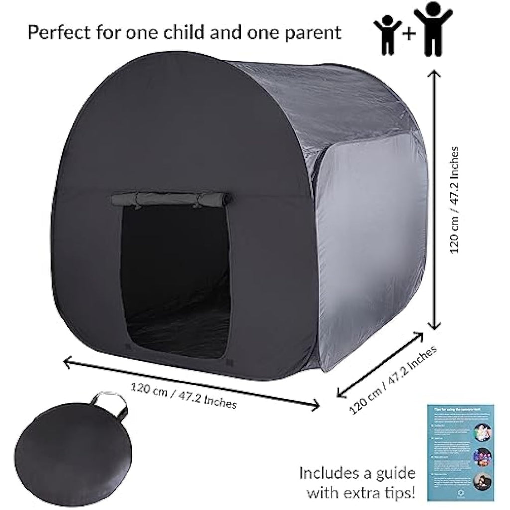Sensory Tent | Calm Down Tent For Children To Play And Relax | Sensory Corner | Helps With Autism, SPD, Anxiety & Improve Focus | Black Out Sensory Tents For Autistic Children (120 Cm)