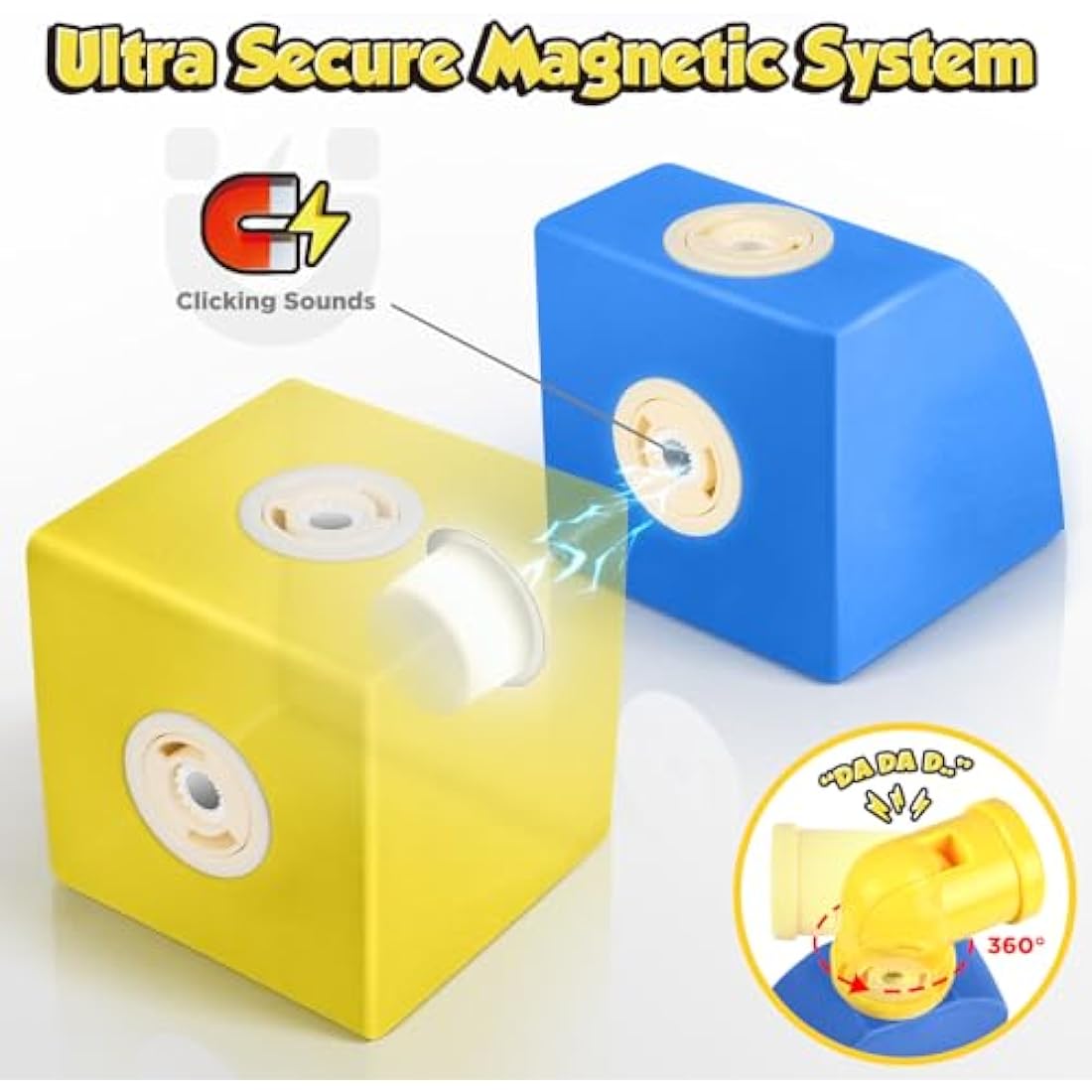 Jofuni Magnetic Foam Blocks for Kids 3-6 (100pcs), Castle Building Soft Blocks for Kids, STEM Sensory Toys 3 4 5 6 Years Old Boys Girls, Toddler Bath Toys, Birthday Gifts for 3-6 Girls Boys