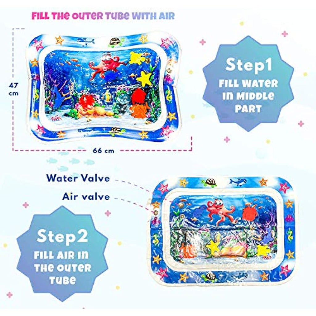 Tummy Time Mat Inflatable Water Mat Baby Play Mat Water Play Mats for Boys & Girls Sensory Toy Early Development Toys for Newborn Baby, Infants and Toddlers.