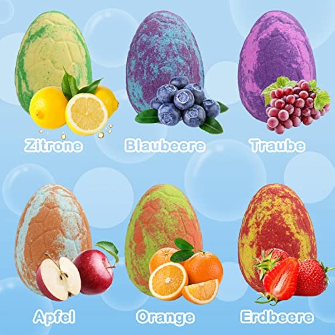Smlper Bath Bombs for Kids with Surprise Inside, 6 Pcs Dino Egg Handmade Natural Fizzy Bath Bombs Dinosaur Toys for Girls Boys Christmas Birthday Easter Gift Set (6 * 130g) (Dinosaur Toys-6PCS)