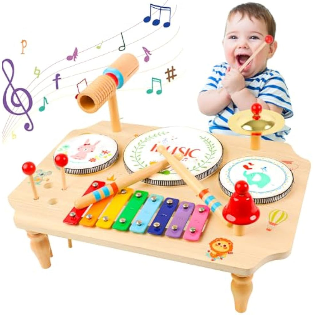 XIAPIA Kids Drum Kit, Baby Drum Musical Instruments Toys for 1 Year Old, Toddler Drum Set with Xylophone for Kids, Percussion Musical Instruments Toys Birthday Gifts for Children Boys and Girls