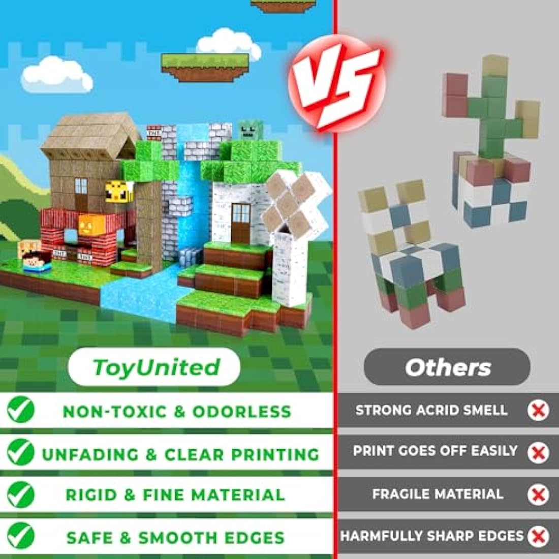 Magnetic Blocks-100PCS Magnetic Building Blocks Magnetic Tiles Stacking, STEM Montessori Sensory Toys for Toddlers Kids Boys Girls Ages 3 4 5 6 7 8 9 10 Birthday Gifts