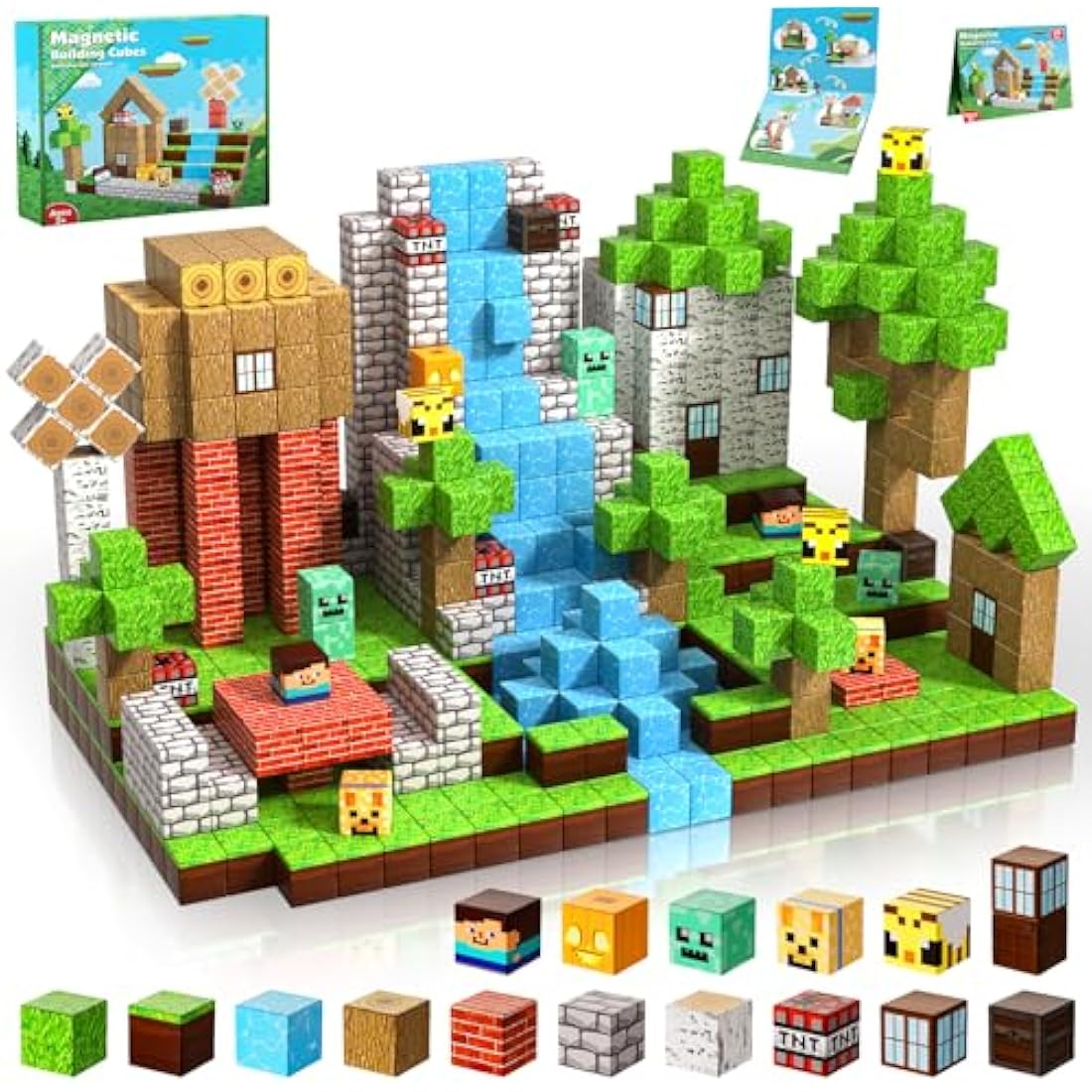 Magnetic Blocks-100PCS Magnetic Building Blocks Magnetic Tiles Stacking, STEM Montessori Sensory Toys for Toddlers Kids Boys Girls Ages 3 4 5 6 7 8 9 10 Birthday Gifts