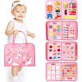 Hahaland Montessori Busy Board for Children of 3+ Years Old, Activity Sensory Book Offers Preschool Educational Skill Learning, Quiet Travel Toys for Plane Car, Birthday Gifts for Girls - Pink Unicorn