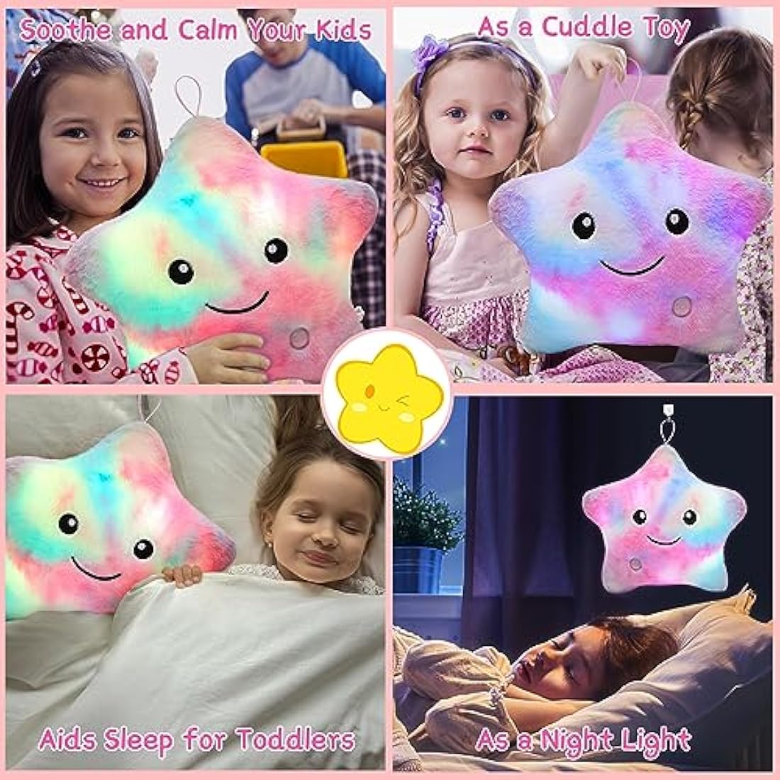 NYOBABE Sensory Toys for Autism, Light Up Star Teddy, Kids Sleep Aid, Toddler Baby Sensory Play Lights, Birthday & Xmas Gifts for 3-10 Year Old Girls & Boys, Colorful