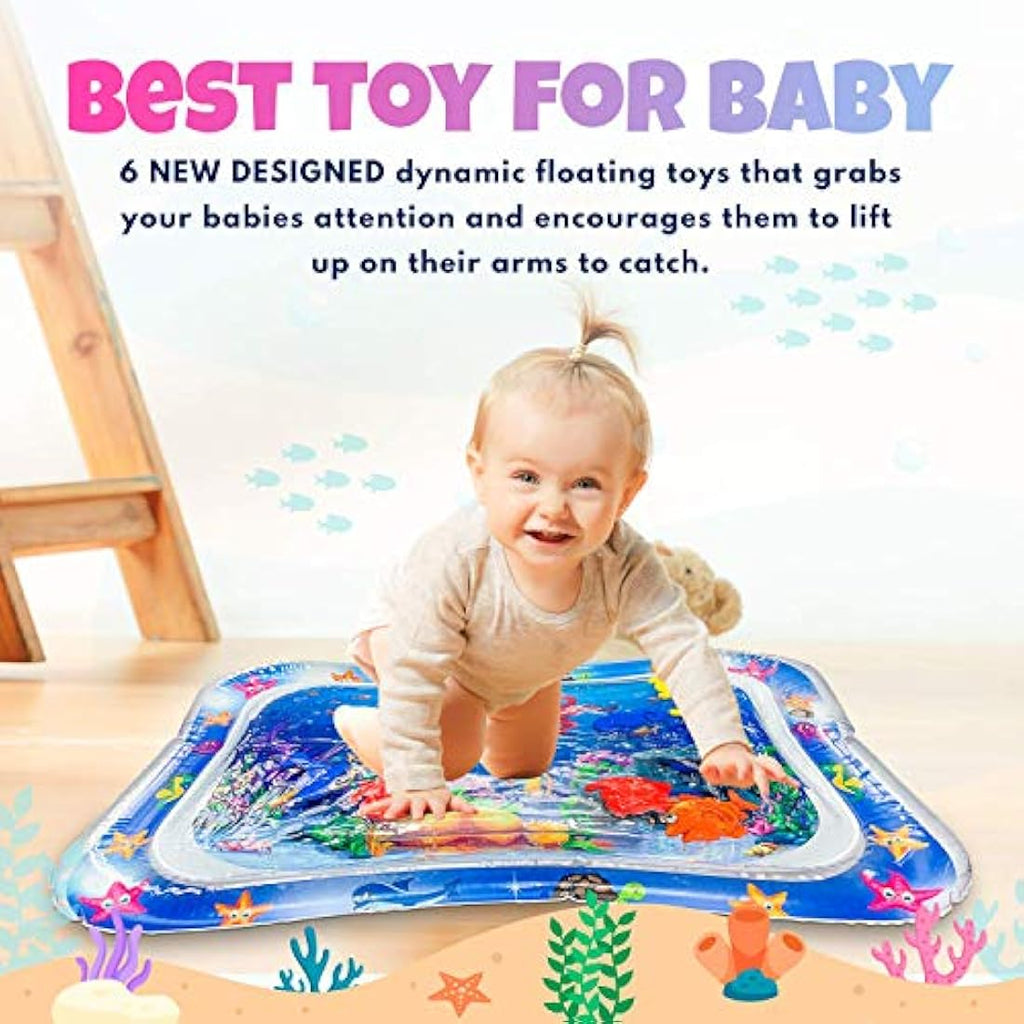 Tummy Time Mat Inflatable Water Mat Baby Play Mat Water Play Mats for Boys & Girls Sensory Toy Early Development Toys for Newborn Baby, Infants and Toddlers.