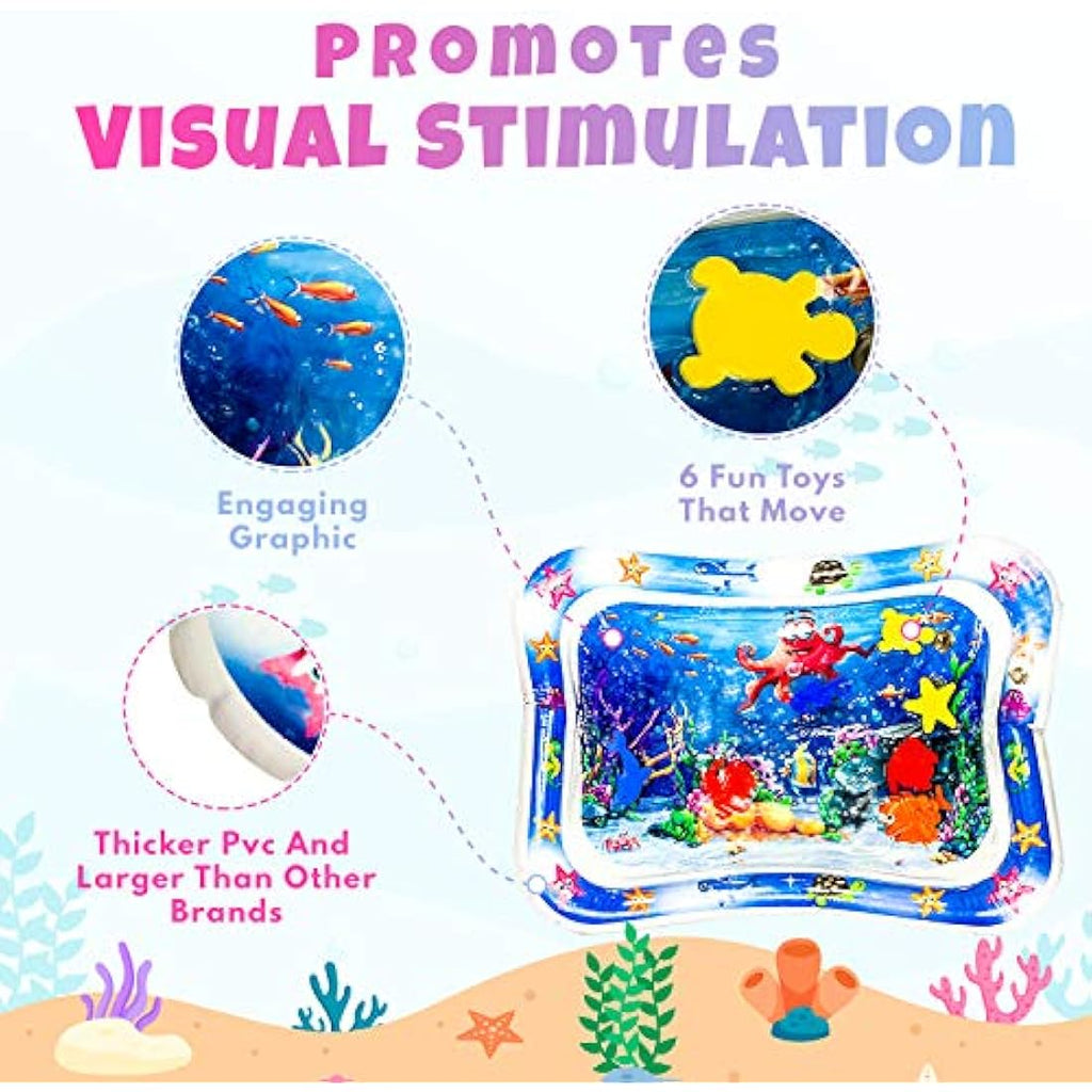 Tummy Time Mat Inflatable Water Mat Baby Play Mat Water Play Mats for Boys & Girls Sensory Toy Early Development Toys for Newborn Baby, Infants and Toddlers.