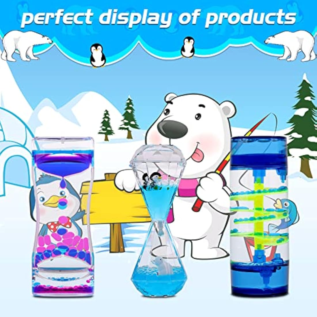 XINBAOHONG Sensory Toy for Relaxation, Motion Timer, Color Lava Lamp, 3 Pack Incredibly Effective Calming Stress Relief Hourglass Toy Liquid Motion Bubbler for Kids and Adults