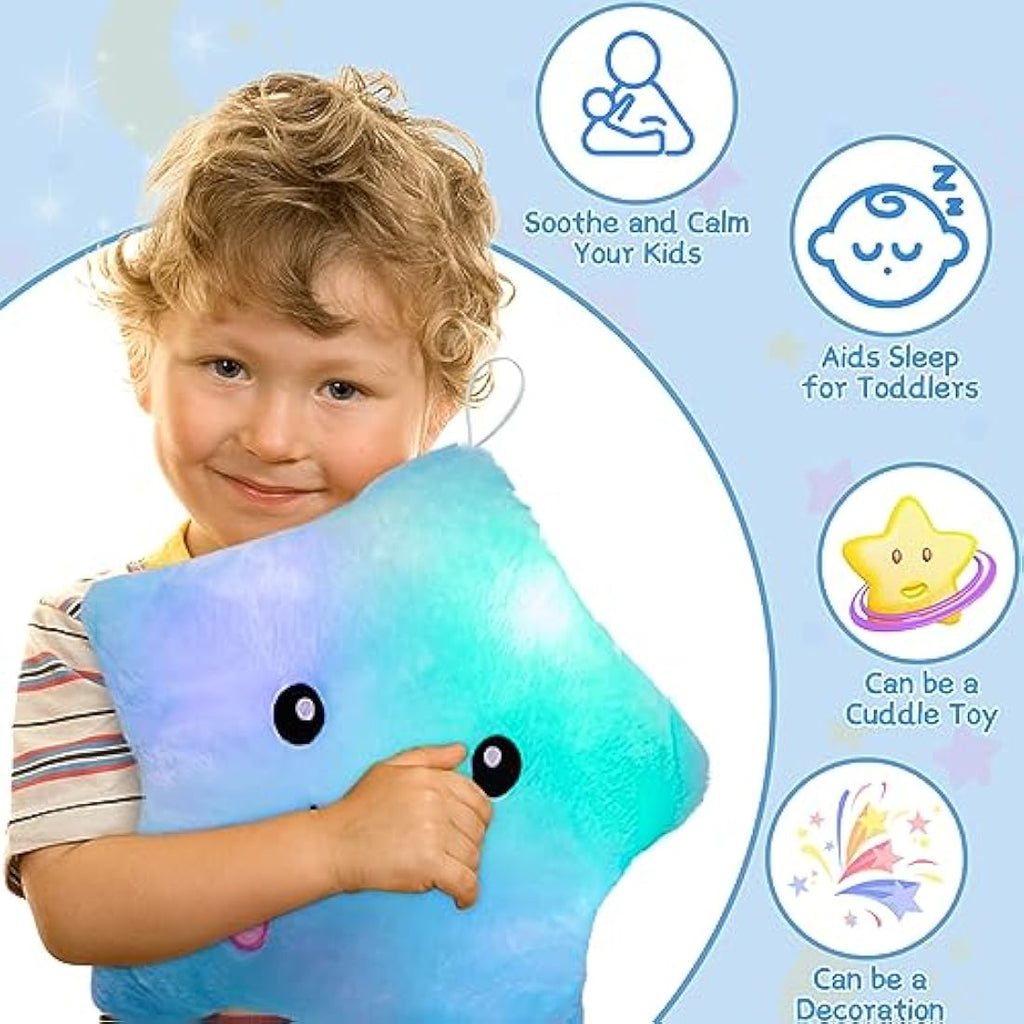 NYOBABE Sensory Toys for Autism,Light Up Star Teddy Sensory Lights for Toddlers,Kids Sleep Aid Adhd Autism Toys,Autism Sensory Equipment,Birthday Xmas Gifts for Boys Girls Ages 3 4 5 6 7 8 9 Blue