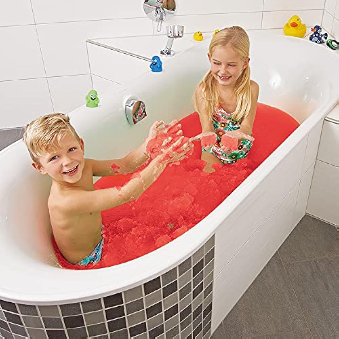 Zimpli Kids - 3 x Gelli Baff Bundle, Blue, Red & Green, Magically turns water into thick, colourful goo, Messy & Sensory Outdoor & Indoor Fun, Bath Toy for Children, Birthday Goody Bag Fillers