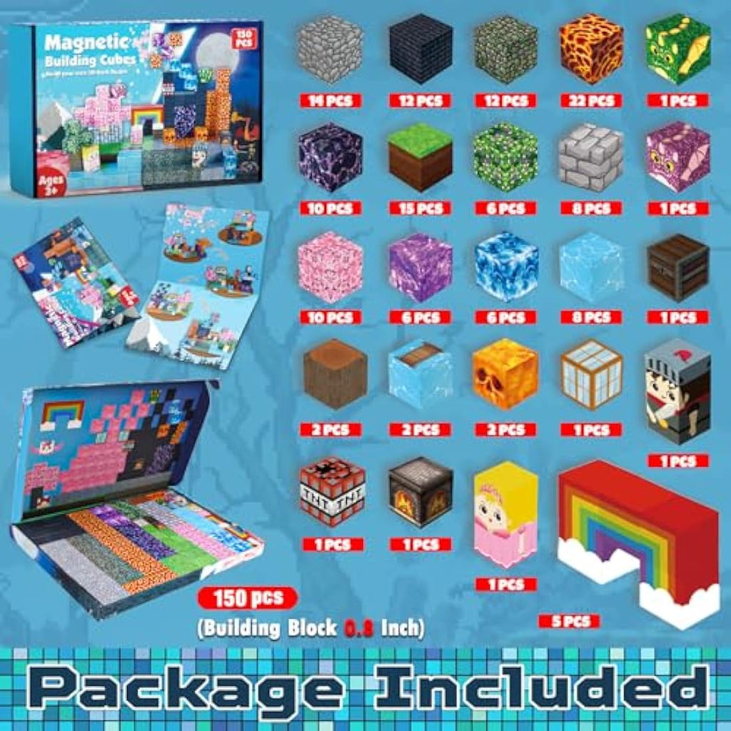 GraceDuck Magnetic Blocks-150 PCS Build Dark Swordsman's Forest Castle - Magnetic Toys for Montessori Toddler Christmas Birthday Gifts - STEM Sensory Toys for Age 3+ Boys & Girls