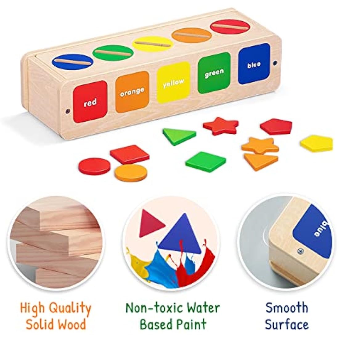 LZDMY Toddler Toys for 2 3 Year Old Boys Girls, Wooden Montessori Educational Toys for 2-3 Year Olds, Sensory Color Shape Sorting Toys, Gifts for Boys Girls Age 1-3