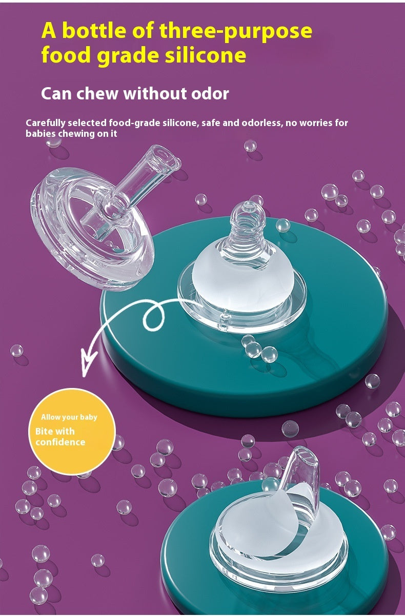 Baby Straw Bottle with Handles - Wide Mouth PP Plastic Sippy Cup