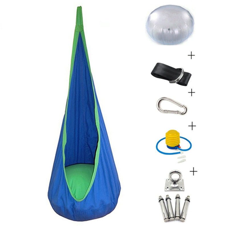 Kids Pod Hammock Chair Cotton-Blend Indoor Outdoor Swing Cocoon
