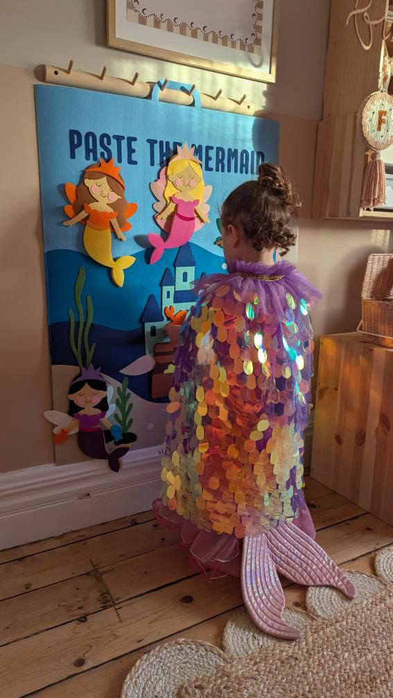 Paste The Mermaid Felt Play Board-Magical Sensory Dress up activity for kids | The Playmakers Co