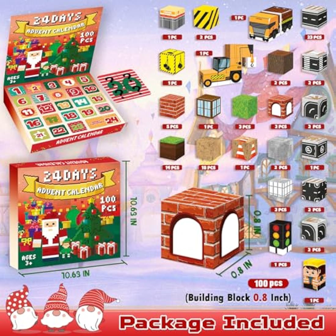 ToyUnited Magnetic Building Blocks, 100PCS Magnetic Blocks Stacking Tiles Cubes Construction Toys STEM Montessori Sensory Toys Gifts for Kids Ages 4 5 6 7 8 9 10 Christmas Advent Calendar