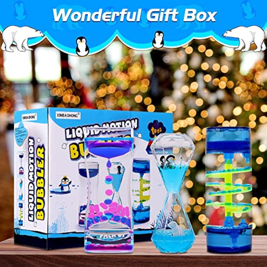 XINBAOHONG Sensory Toy for Relaxation, Motion Timer, Color Lava Lamp, 3 Pack Incredibly Effective Calming Stress Relief Hourglass Toy Liquid Motion Bubbler for Kids and Adults