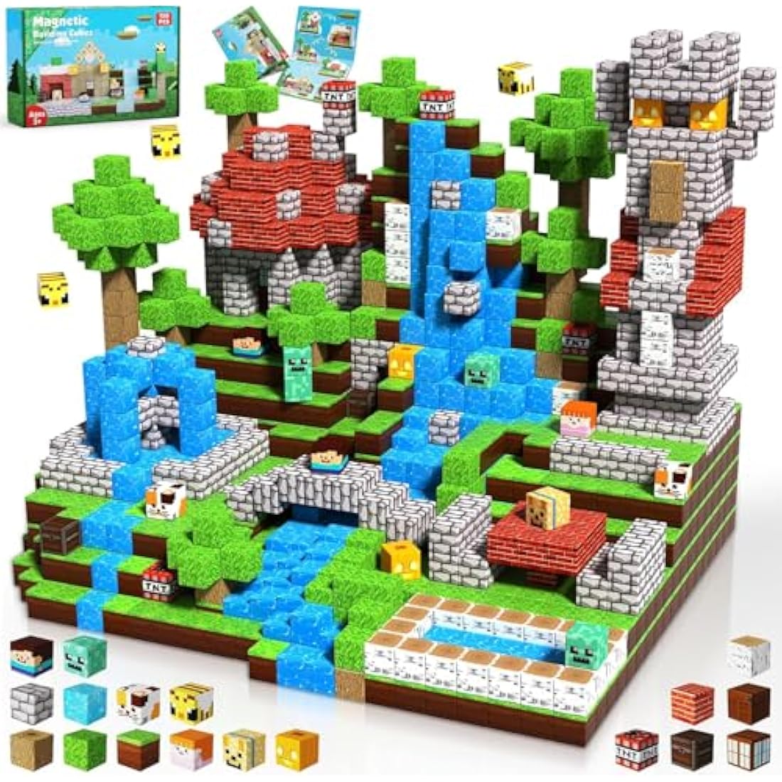 ToyUnited Magnetic Blocks-150PCS Magnetic Building Blocks Tiles Stacking, Construction Toys STEM Sensory Toys for Toddlers Kids Boys Girls Ages 3 4 5 6 7 8 9 10 Christmas Easter Birthday Gifts