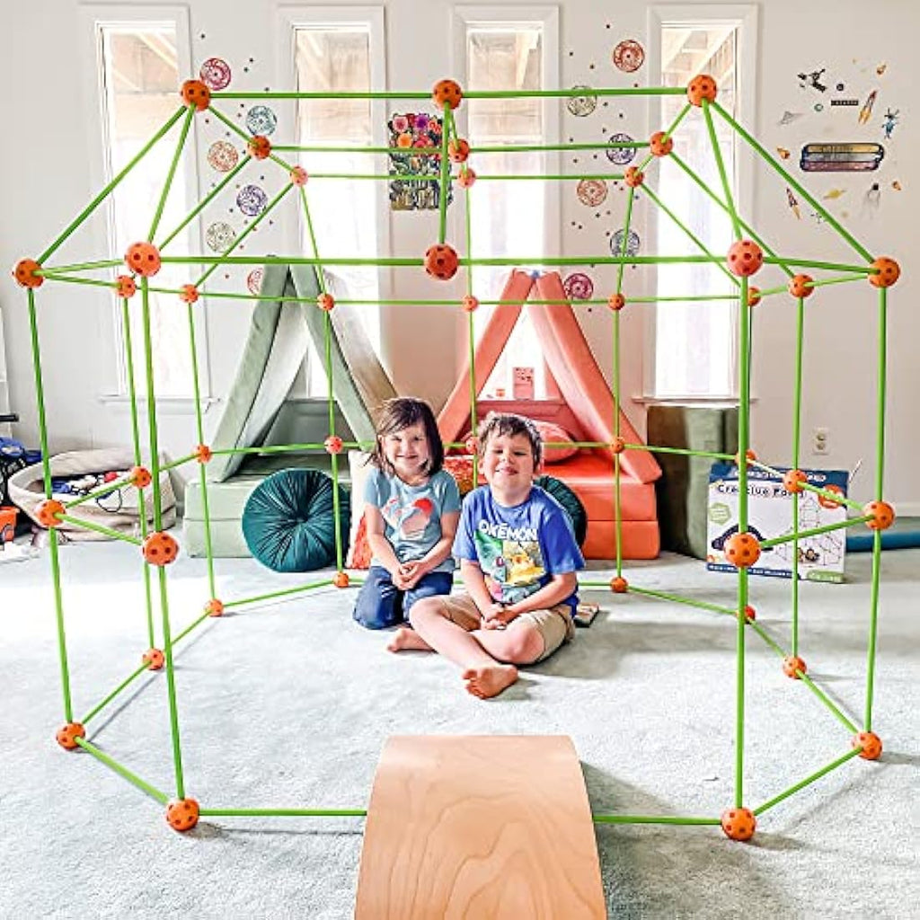 Kids Fort Building Kit - 130 Piece, Construction Toys for 5+ Years Old Boys & Girls, Den Building Kit DIY Play Tent Indoor & Outdoor, STEM Building Toys - Fort, Play House, Secret Base