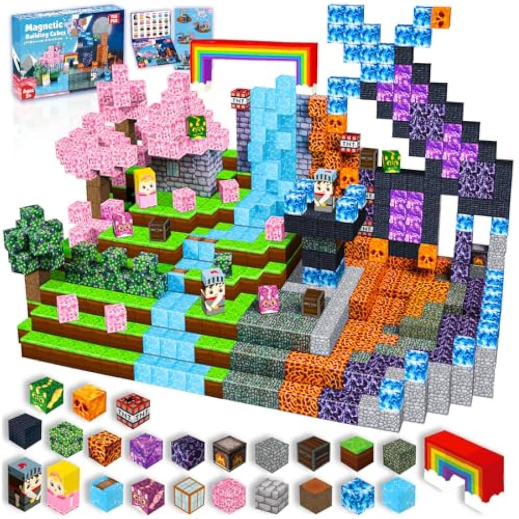 GraceDuck Magnetic Blocks-150 PCS Build Dark Swordsman's Forest Castle - Magnetic Toys for Montessori Toddler Christmas Birthday Gifts - STEM Sensory Toys for Age 3+ Boys & Girls