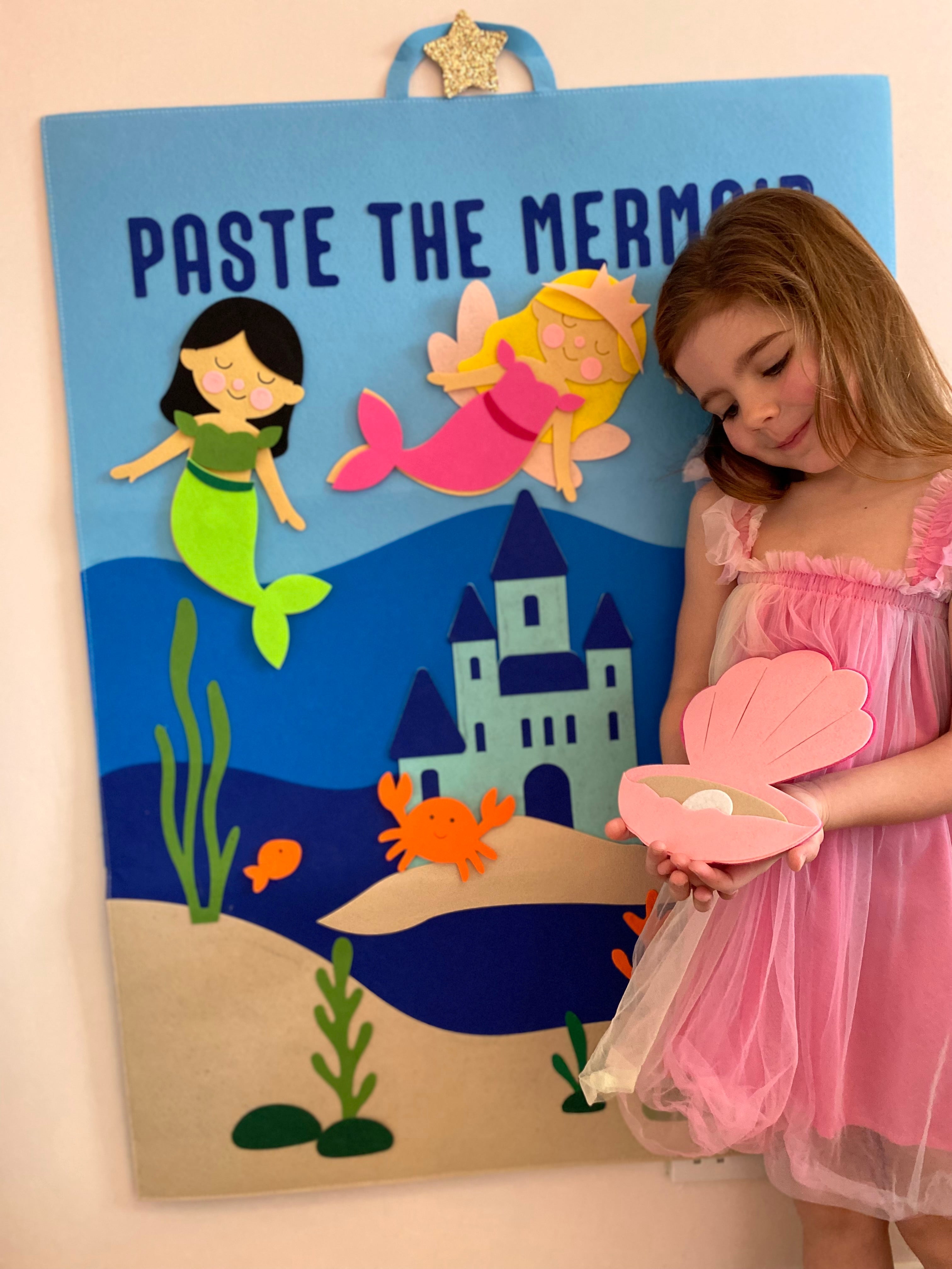 Paste The Mermaid Felt Play Board-Magical Sensory Dress up activity for kids | The Playmakers Co