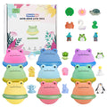 SHUCHING 9 XXL Frog Bath Bombs for Kids with Toys Inside, Kids Bath Bombs Gift Set with Surprise, Natural Organic Shea Butter Bubble Bath Fizzy for