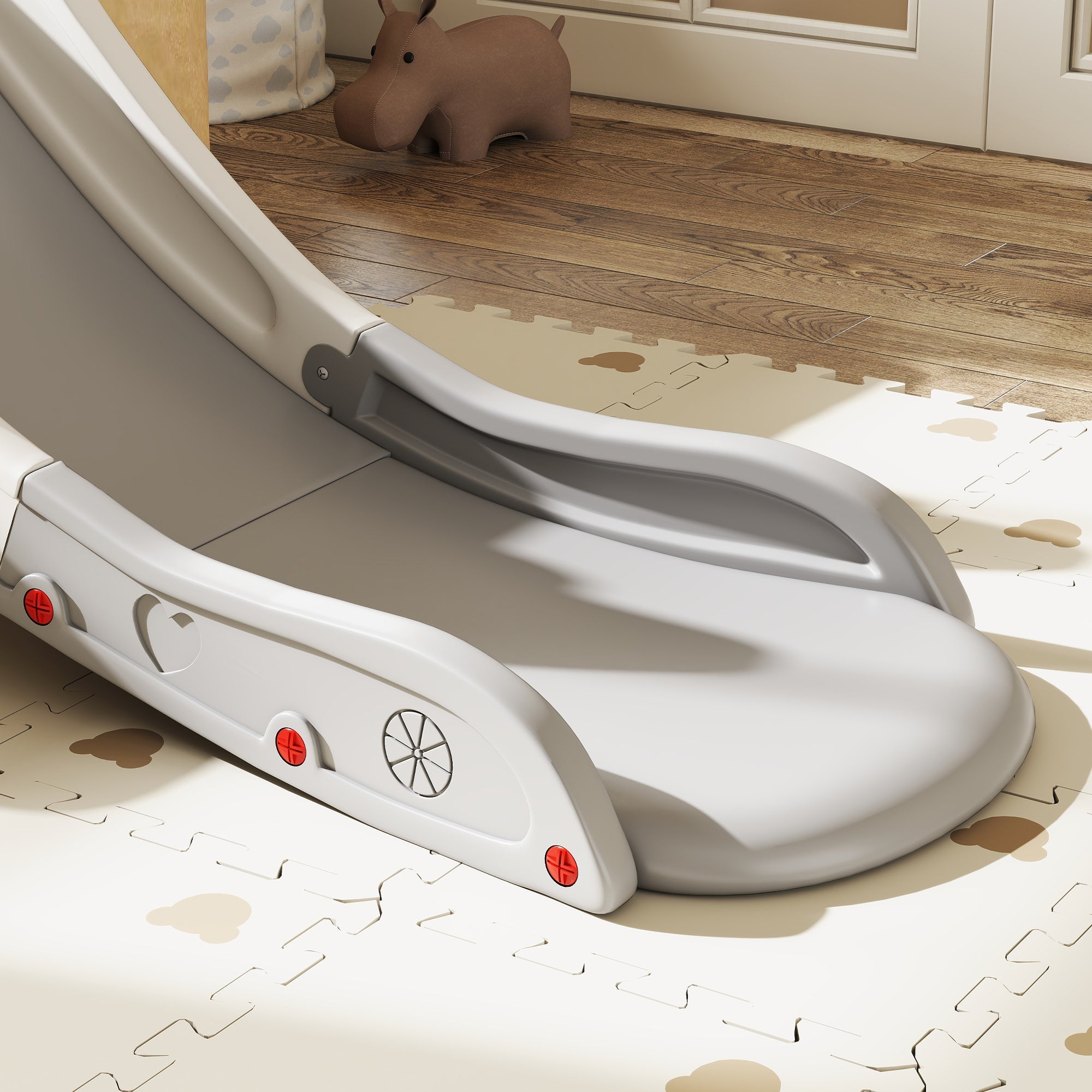 AIYAPLAY Kids Slide for Bed, Sofa, with Extended Length, Easy to assemble and Store, Grey