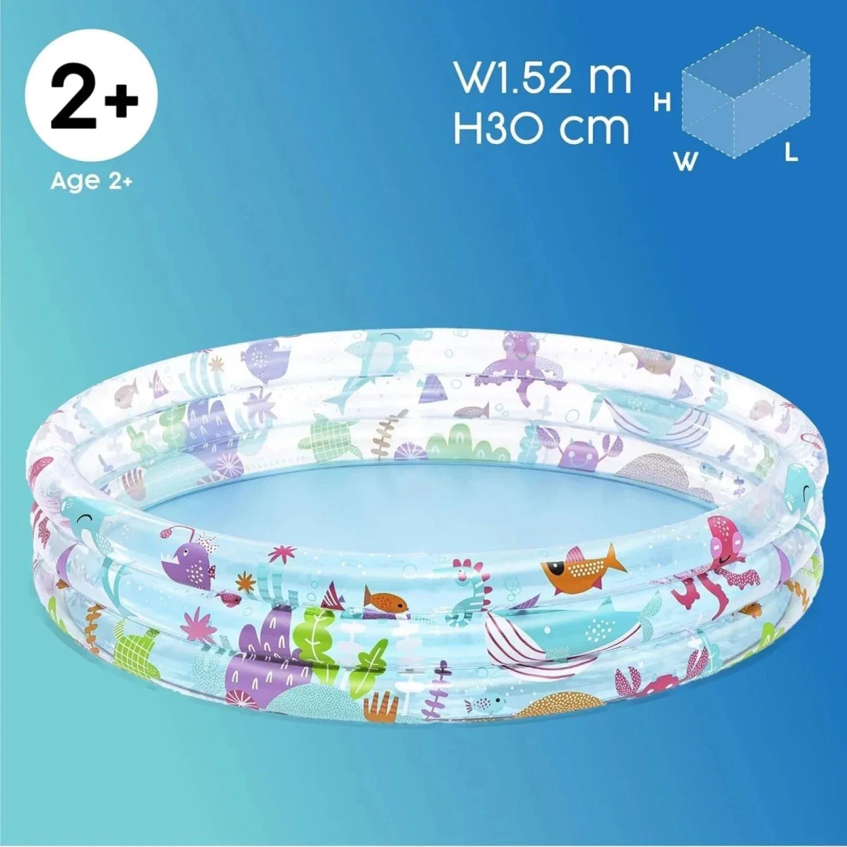 Bestway 60"x12" Deep Dive 3 Ring Pool
